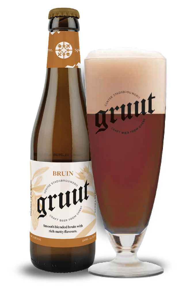 Cerveza Gruut Bruin con copa